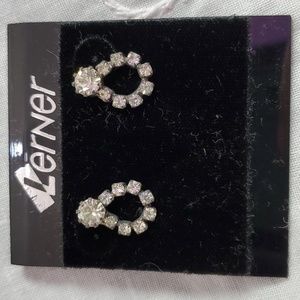 Lerner rhinestone earrings pierced